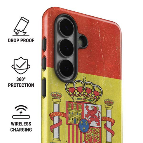 Spain Flag Distressed Galaxy S26 Plus Impact Case
