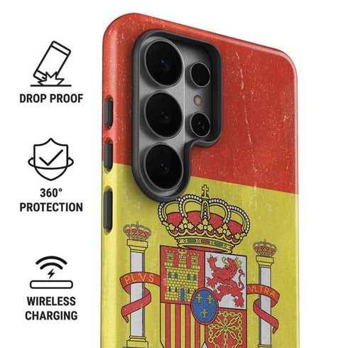 Spain Flag Distressed Galaxy S26 Ultra Impact Case