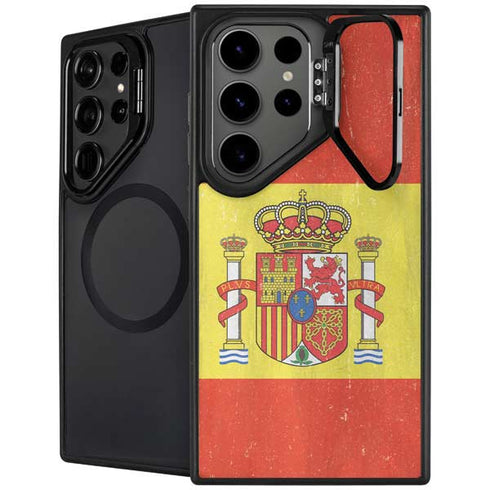 Spain Flag Distressed Galaxy S26 Ultra Kickstand Case