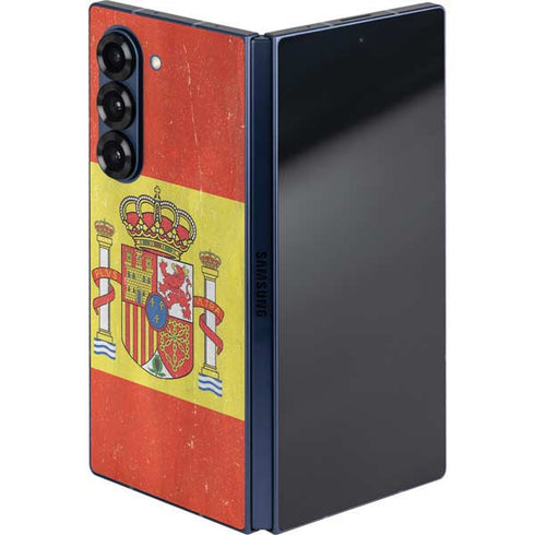 Spain Flag Distressed Galaxy Z Fold6 Skin