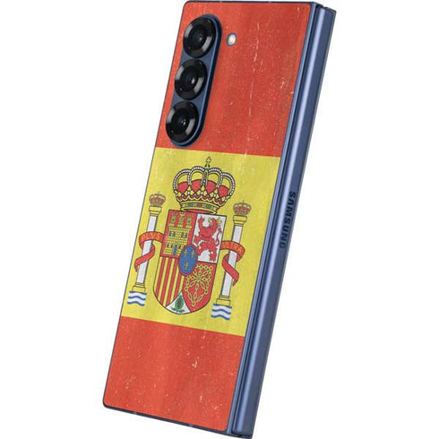 Spain Flag Distressed Galaxy Z Fold6 Skin
