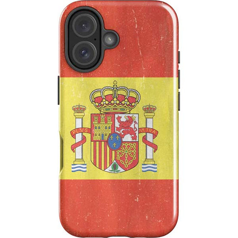 Spain Flag Distressed iPhone 16 Impact Case