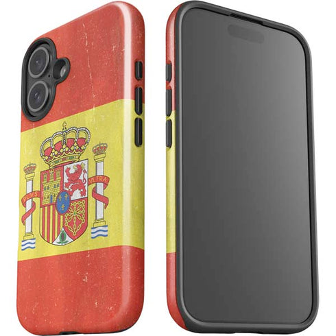 Spain Flag Distressed iPhone 16 Impact Case