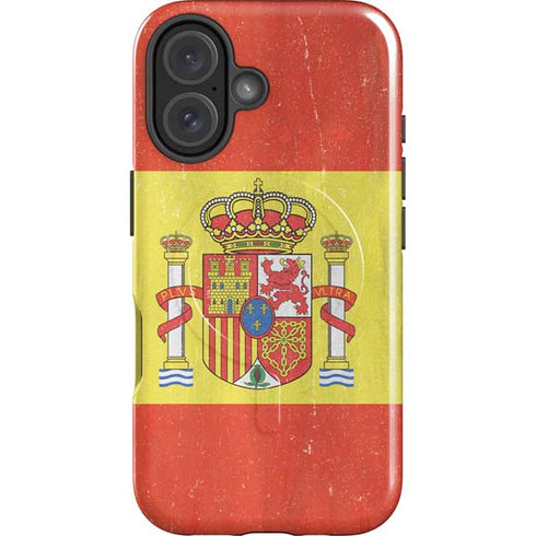 Spain Flag Distressed iPhone 16 Magsafe Impact Case
