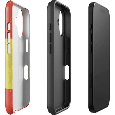 Spain Flag Distressed iPhone 16 Plus Impact Case