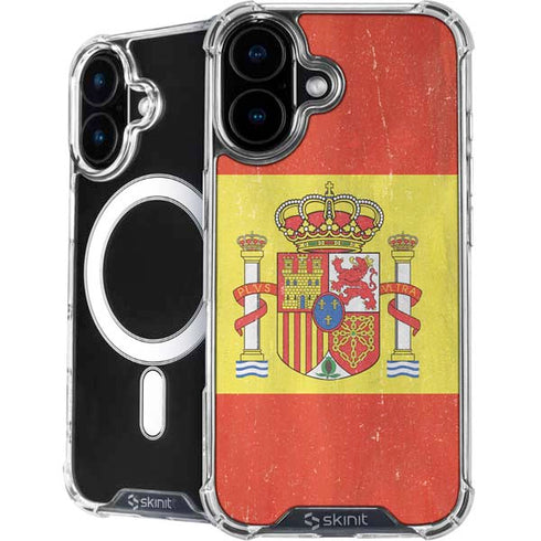 Spain Flag Distressed iPhone 16 Plus MagSafe Case