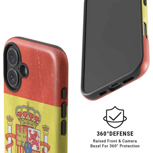 Spain Flag Distressed iPhone 16 Plus Magsafe Impact Case