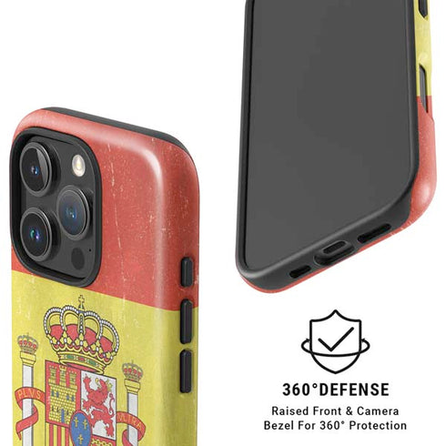 Spain Flag Distressed iPhone 16 Pro Magsafe Impact Case