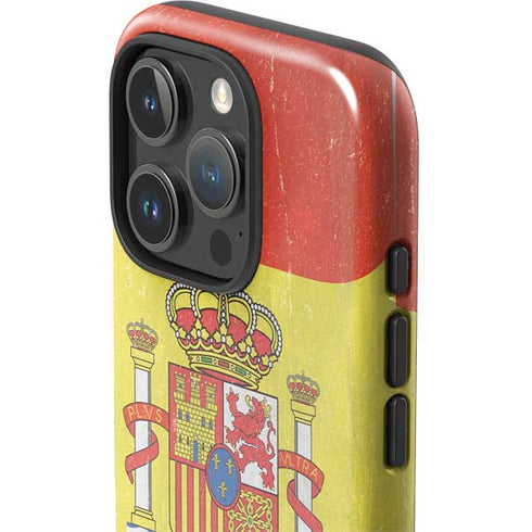 Spain Flag Distressed iPhone 16 Pro Max Impact Case