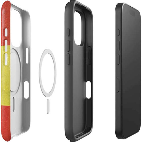 Spain Flag Distressed iPhone 16 Pro Max Magsafe Impact Case