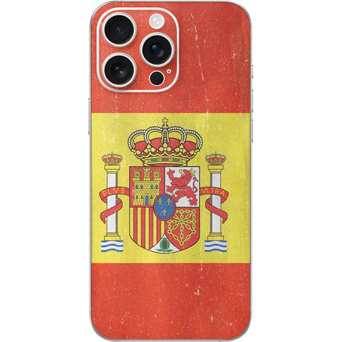 Spain Flag Distressed iPhone 16 Pro Max Skin