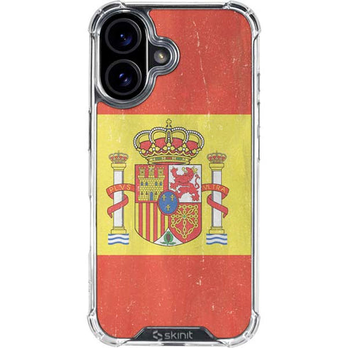 Spain Flag Distressed iPhone 17 Clear Case