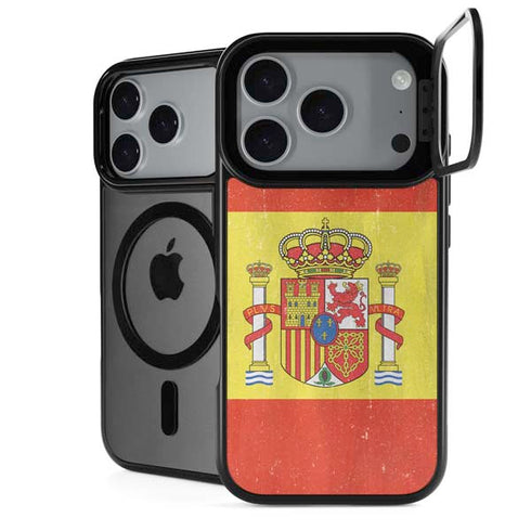 Spain Flag Distressed iPhone 18 Pro Max Kickstand Case