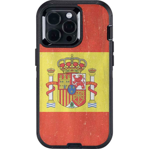 Spain Flag Distressed Otterbox Defender iPhone Skin