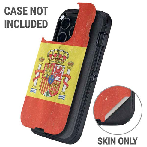 Spain Flag Distressed Otterbox Defender iPhone Skin