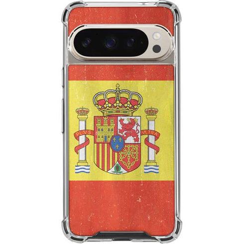Spain Flag Distressed Pixel 9 Pro XL Clear Case