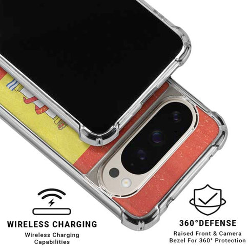 Spain Flag Distressed Pixel 9 Pro XL Clear Case