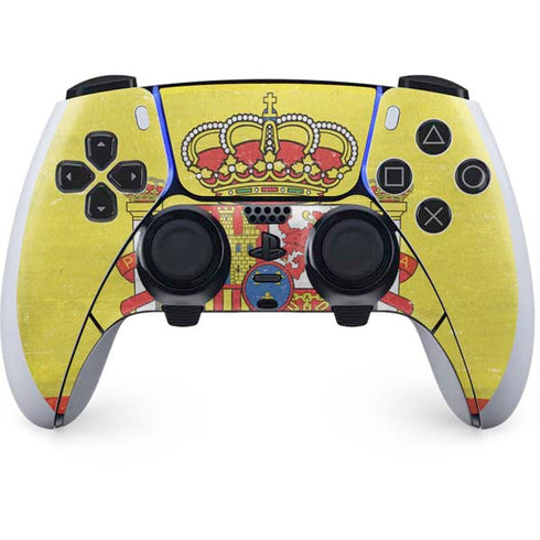 Spain Flag Distressed PS5 DualSense Edge Pro Controller Skin