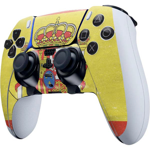 Spain Flag Distressed PS5 DualSense Edge Pro Controller Skin