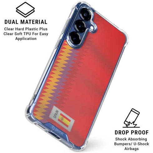 Spain Soccer Flag Galaxy S25 Plus Clear Case