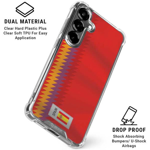 Spain Soccer Flag Galaxy S26 Plus Clear Case