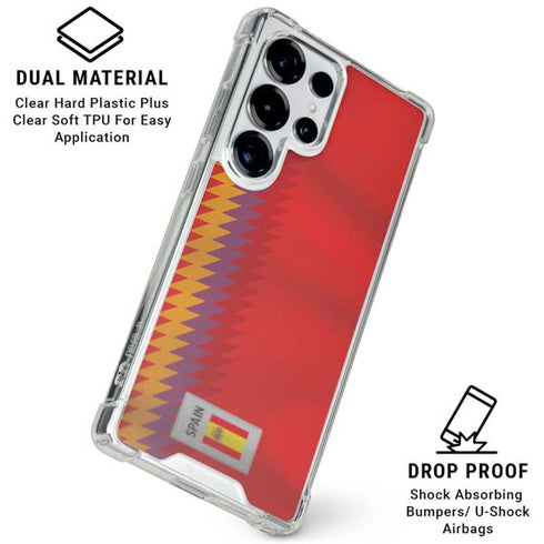 Spain Soccer Flag Galaxy S26 Ultra Clear Case