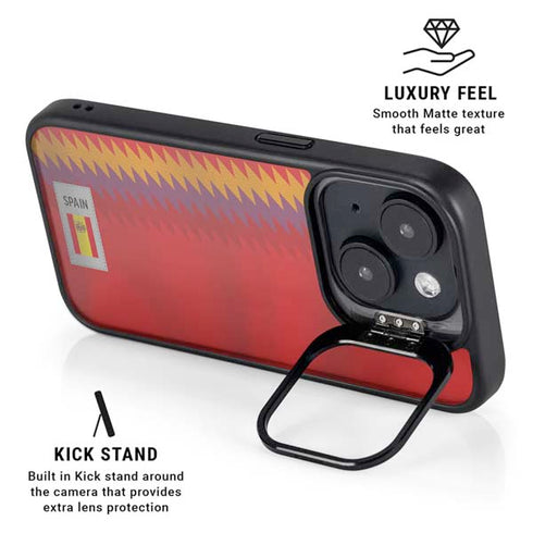 Spain Soccer Flag iPhone 15 Plus Kickstand Case