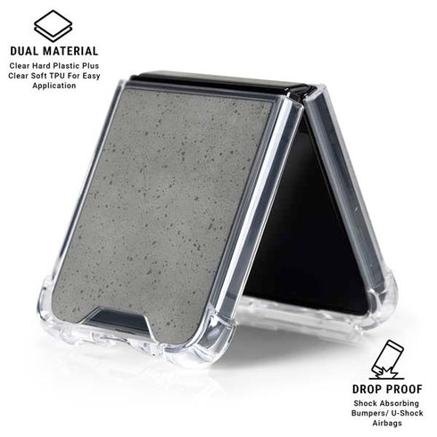 Speckle Grey Concrete Galaxy Z Flip7 Clear Case