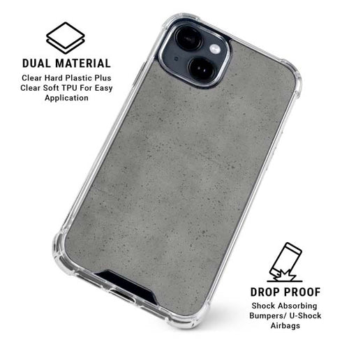 Speckle Grey Concrete iPhone 15 Clear Case