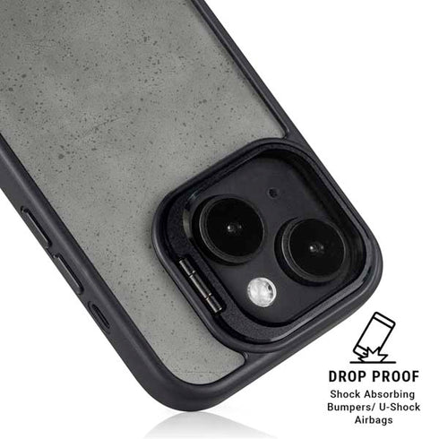 Speckle Grey Concrete iPhone 15 Kickstand Case
