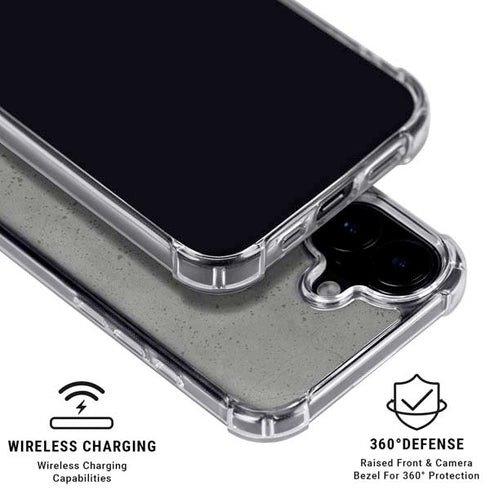 Speckle Grey Concrete iPhone 16 Plus Clear Case