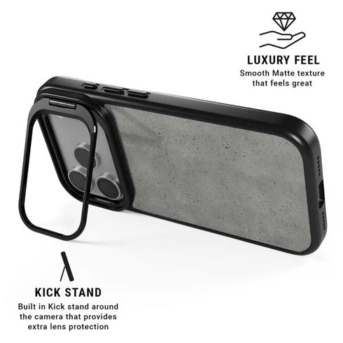 Speckle Grey Concrete iPhone 17 Pro Kickstand Case
