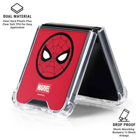 Marvel Spiderman Spiderman Emblem Galaxy Z Flip7 Clear Case