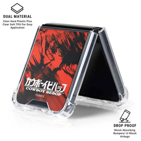 Cowboy Bebop Spike Poster Galaxy Z Flip6 Clear Case