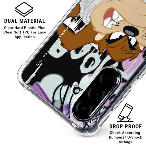 Looney Tunes Splatter Paint Tasmanian Devil Galaxy A36 5G Clear Case