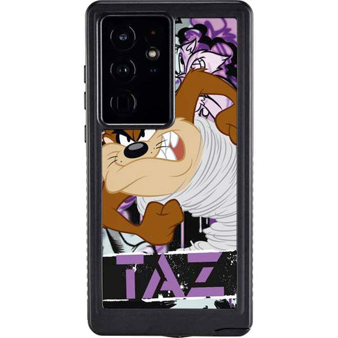 Looney Tunes Splatter Paint Tasmanian Devil Galaxy S24 Ultra Waterproof Case