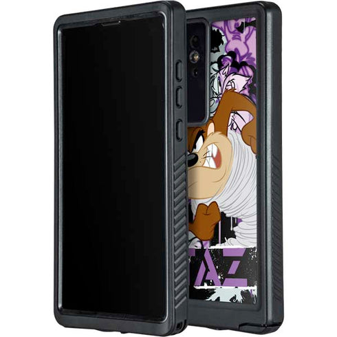 Looney Tunes Splatter Paint Tasmanian Devil Galaxy S24 Ultra Waterproof Case