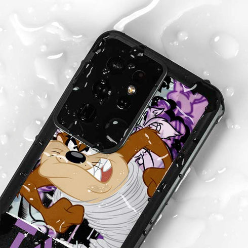 Looney Tunes Splatter Paint Tasmanian Devil Galaxy S24 Ultra Waterproof Case