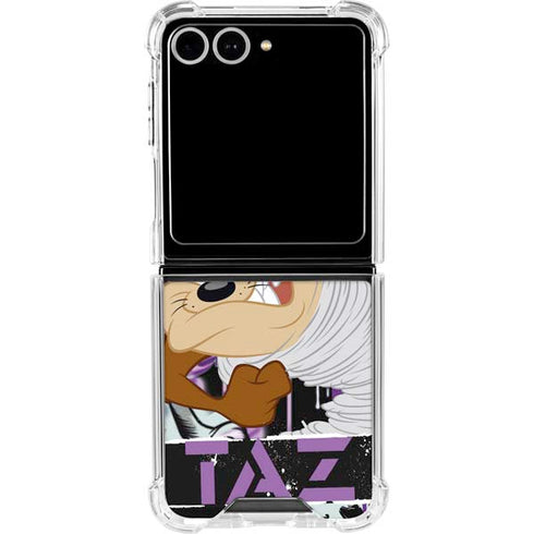 Looney Tunes Splatter Paint Tasmanian Devil Galaxy Z Flip7 Clear Case
