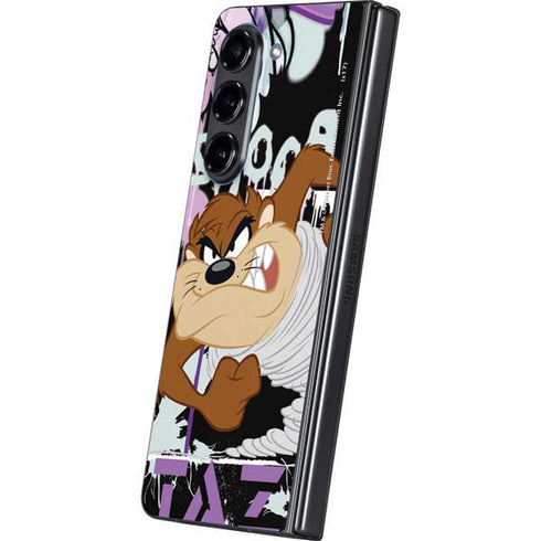 Looney Tunes Splatter Paint Tasmanian Devil Galaxy Z Fold5 5G Skin