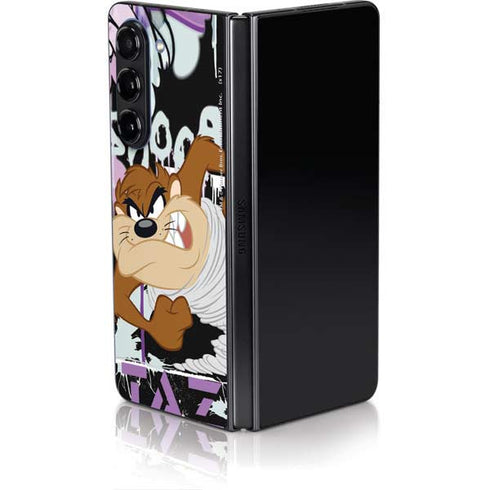 Looney Tunes Splatter Paint Tasmanian Devil Galaxy Z Fold5 5G Skin