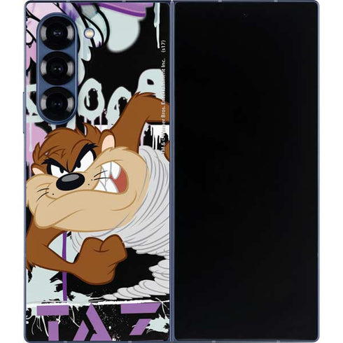 Looney Tunes Splatter Paint Tasmanian Devil Galaxy Z Fold6 Skin