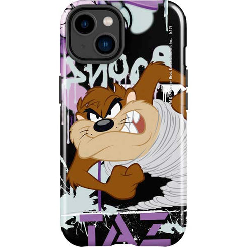 Looney Tunes Splatter Paint Tasmanian Devil iPhone 15 Impact Case