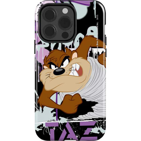 Looney Tunes Splatter Paint Tasmanian Devil iPhone 15 Pro Impact Case