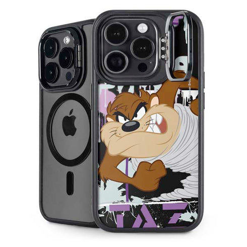 Looney Tunes Splatter Paint Tasmanian Devil iPhone 15 Pro Kickstand Case