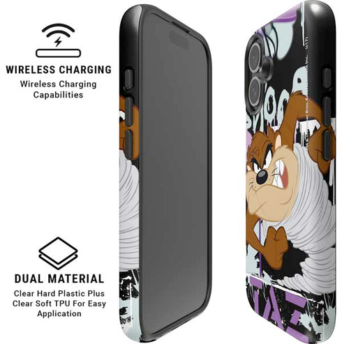 Looney Tunes Splatter Paint Tasmanian Devil iPhone 16 Magsafe Impact Case