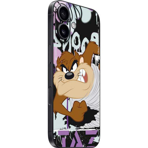 Looney Tunes Splatter Paint Tasmanian Devil iPhone 16 Plus Skin