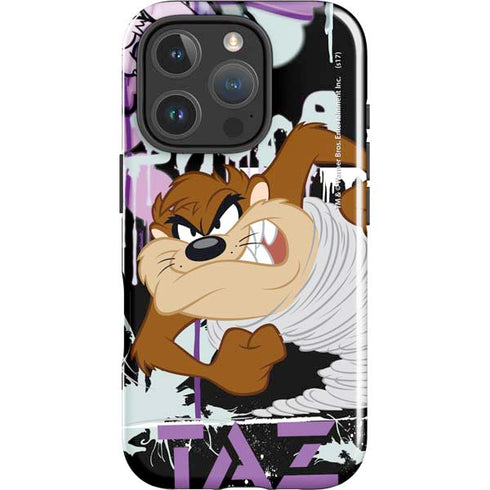 Looney Tunes Splatter Paint Tasmanian Devil iPhone 16 Pro Max Impact Case
