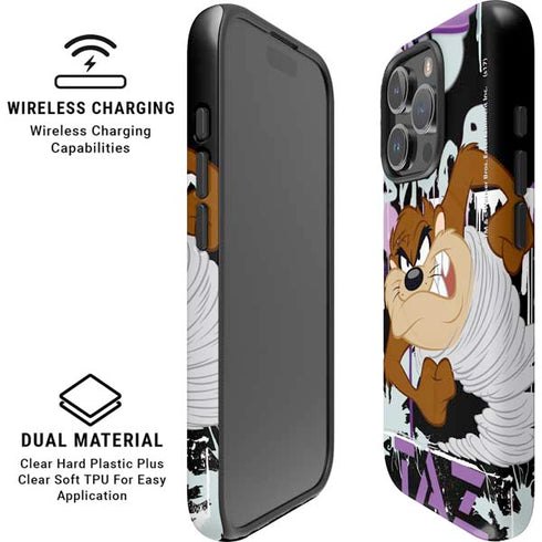 Looney Tunes Splatter Paint Tasmanian Devil iPhone 16 Pro Max Magsafe Impact Case