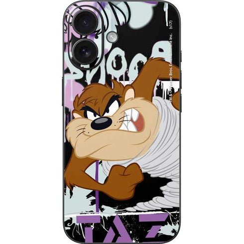 Looney Tunes Splatter Paint Tasmanian Devil iPhone 16 Skin
